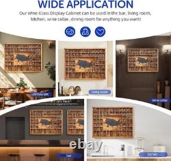 Large US Map Shot Glass Display Case 60 Slots 34 Large, Charcoal Burnt Color