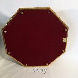 Large Vintage Gold Florentine Wood Octagonal Display Shadow Box Glass Case Italy