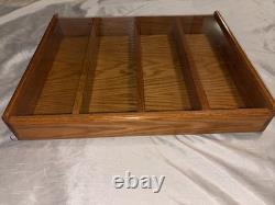 Large Wood Display Case withPlastic Sliding Door Collectible Curio Cabinet Trinket