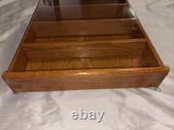 Large Wood Display Case withPlastic Sliding Door Collectible Curio Cabinet Trinket