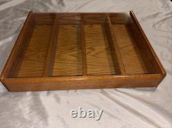 Large Wood Display Case withPlastic Sliding Door Collectible Curio Cabinet Trinket