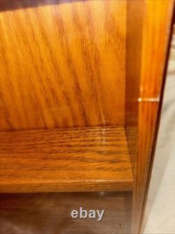 Large Wood Display Case withPlastic Sliding Door Collectible Curio Cabinet Trinket