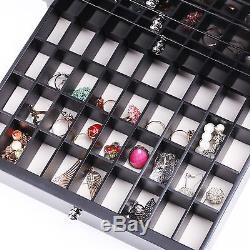 Large Wood Jewellery Box Necklace Ring Organiser Armoire Ring Case Display
