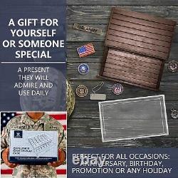 Large Wooden Challenge Coin Display Case with Clear Cover Military Coin Dis