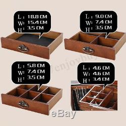 Large Wooden Jewellery Box Jewelry Organizers Storage Display Case Ring