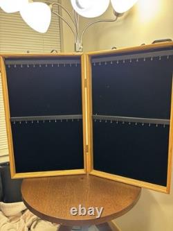 Large Wooden Jewelry Display Case by Showcases To Go Double Panel Hanging