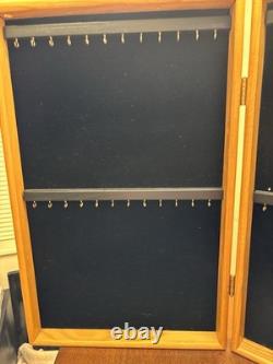 Large Wooden Jewelry Display Case by Showcases To Go Double Panel Hanging
