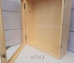 Large extra deep shadow box display case with glass door, wood memory box 20x16