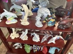 Lenox Treasury Of 15 Dolphins Complete Collection & Wood Display Case Rare