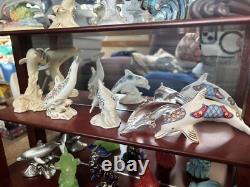 Lenox Treasury Of 15 Dolphins Complete Collection & Wood Display Case Rare