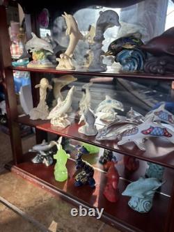 Lenox Treasury Of 15 Dolphins Complete Collection & Wood Display Case Rare