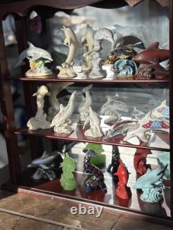 Lenox Treasury Of 15 Dolphins Complete Collection & Wood Display Case Rare