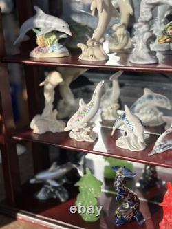 Lenox Treasury Of 15 Dolphins Complete Collection & Wood Display Case Rare