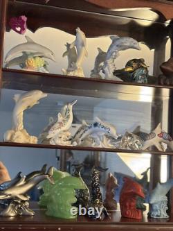 Lenox Treasury Of 15 Dolphins Complete Collection & Wood Display Case Rare