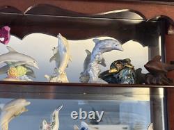 Lenox Treasury Of 15 Dolphins Complete Collection & Wood Display Case Rare