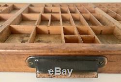 Letterpress Type Case Vintage Print Tray Wood Printers Drawer Curios Display