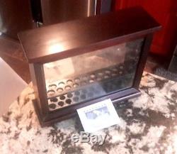 Levenger Dark Cherry Wood Finish & Glass 20 Pen Display Case In Very Nice Cond