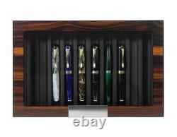 Lifomenz Co 10 Slot Wood Pen Box with Glass Lid Display Case
