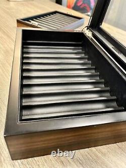 Lifomenz Co Fountain 20 Pen Display Box Ebony Wood Stainless Pen Display Case