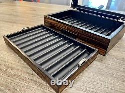 Lifomenz Co Fountain 20 Pen Display Box Ebony Wood Stainless Pen Display Case