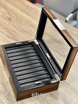 Lifomenz Co Fountain 20 Pen Display Box Ebony Wood Stainless Pen Display Case