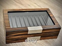Lifomenz Co Fountain 20 Pen Display Box Ebony Wood Stainless Pen Display Case