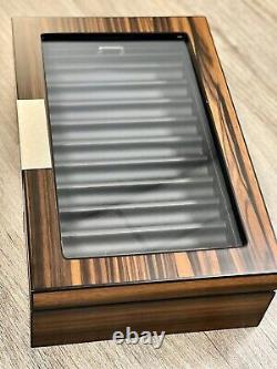 Lifomenz Co Fountain 20 Pen Display Box Ebony Wood Stainless Pen Display Case