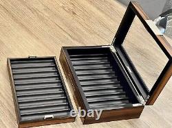 Lifomenz Co Fountain 20 Pen Display Box Ebony Wood Stainless Pen Display Case