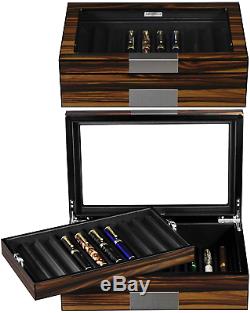 Lifomenz Co QUALITY Pen Display Box Luxury Wood Collection 20 Pen Display Case