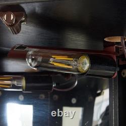 Lighted Curio Cabinet Display Case Antique Collectibles Wine Bar Glass Storage