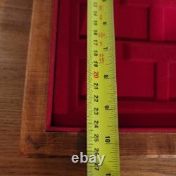 Lighter Collectors Case Wood Display Plastic Lid 17 Compartment Insert 22 X 10.5