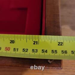 Lighter Collectors Case Wood Display Plastic Lid 17 Compartment Insert 22 X 10.5