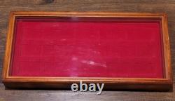 Lighter Collectors Case Wood Display Plastic Lid 17 Compartment Insert 22 X 10.5