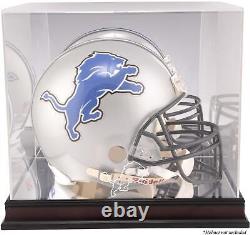 Lions Mahogany Helmet Logo Display Case & Mirror Back