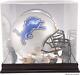 Lions Mahogany Helmet Logo Display Case & Mirror Back