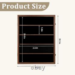 Lockable 35-Card Display Case for Sports Cards UV Protection Acrylic, Walnut