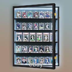 Lockable 5-Tier Baseball Card Display Case with UV Protection