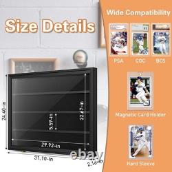 Lockable Baseball Card Display Case 36 Graded Cards