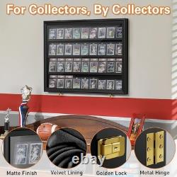 Lockable Baseball Card Display Case 36 Graded Cards