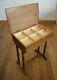 Lockable Inlaid Sewing Table Collectors Display Case Side Table