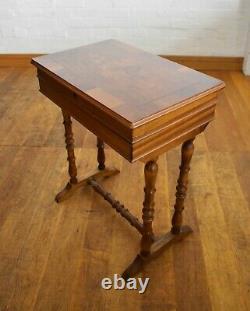 Lockable Inlaid sewing table collectors display case side table