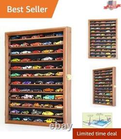Lockable Solid Beech Wood Diecast Display Cabinet UV-Protected Holds 60 Cars