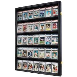 Lockable Sports Card Display Case Black Finish