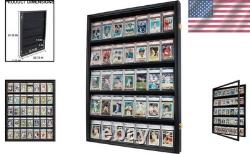 Lockable Sports Card Display Case Black Finish Lockable Sports Card Display Case Black Finish