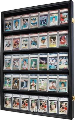 Lockable Sports Card Display Case Black Finish