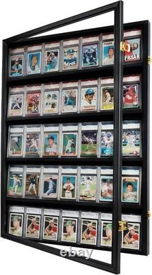 Lockable Sports Card Display Case Black Finish