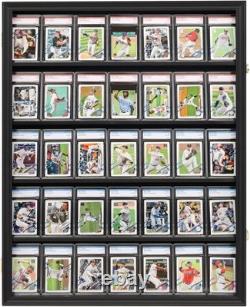 Lockable Sports Card Display Case Black Finish