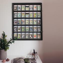 Lockable Sports Card Display Case Black Finish