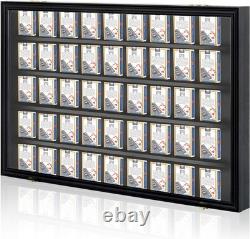 Lockable Wall-Mount Card Display Case for 60 Decks UV Protected Black Frame