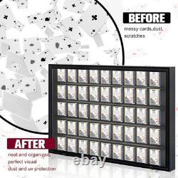 Lockable Wall-Mount Card Display Case for 60 Decks UV Protected Black Frame